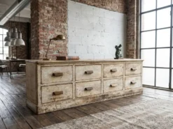 Très beau meuble de métier de magasin ancien avec 8 tiroirs