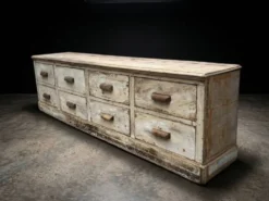 Très beau meuble de métier de magasin ancien avec 8 tiroirs
