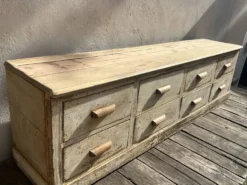 Très beau meuble de métier de magasin ancien avec 8 tiroirs