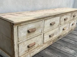 Très beau meuble de métier de magasin ancien avec 8 tiroirs