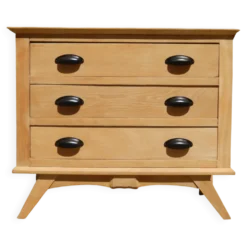 Très charmante petite commode en chêne à pieds compas style scandinave