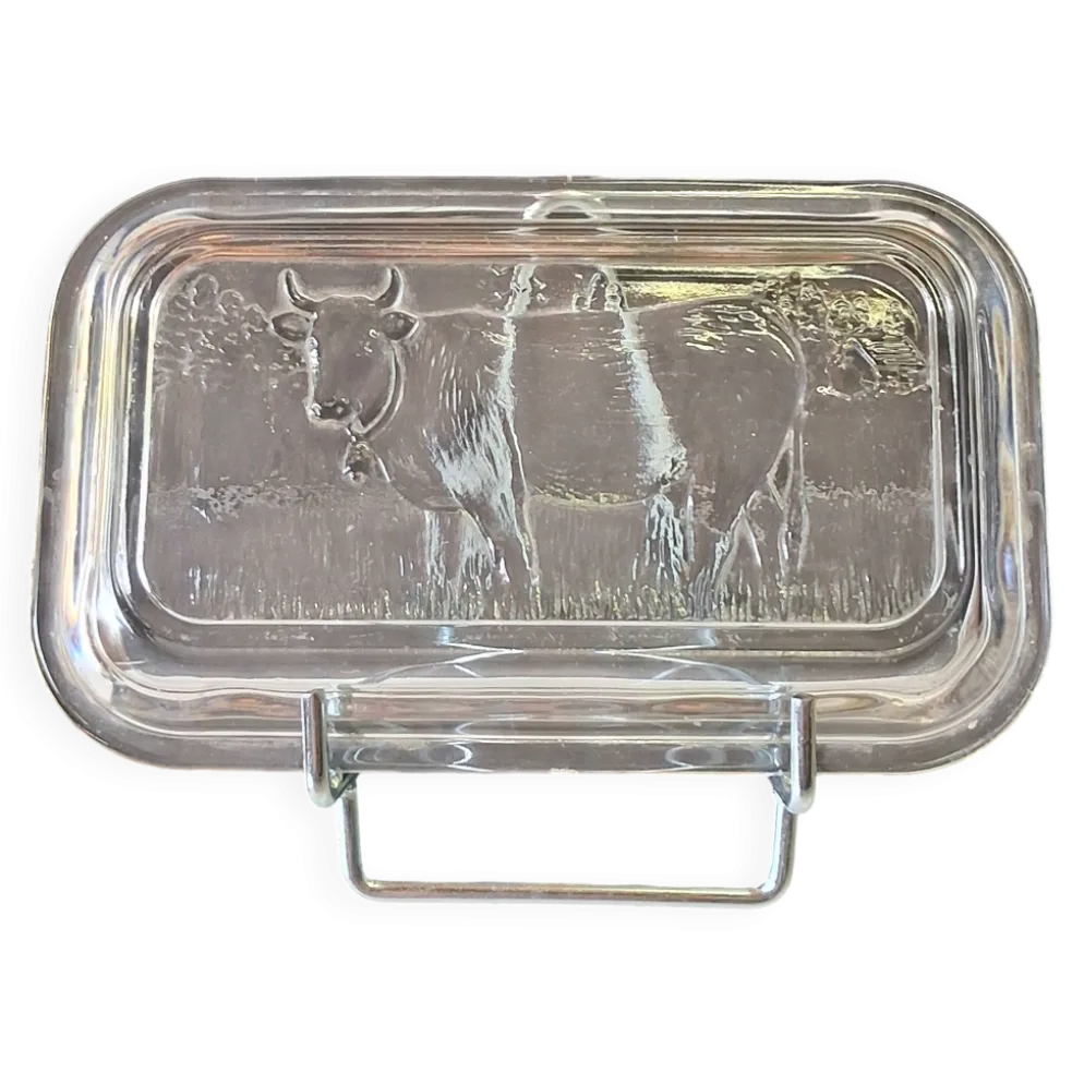 Très joli beurrier en verre de chez Arcoroc en très bon état