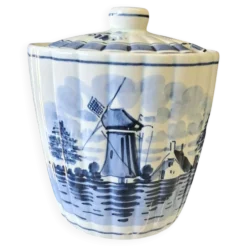 Très joli sucrier ou pot à moutarde de chez Delft Holland en faience en trè