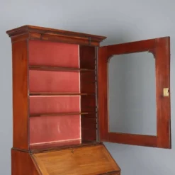 Trumeau ancien en acajou et cuir, Royaume-Uni, XIXe siècle