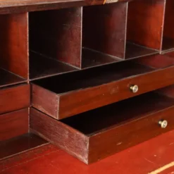 Trumeau ancien en acajou et cuir, Royaume-Uni, XIXe siècle