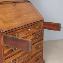 Trumeau ancien en acajou et cuir, Royaume-Uni, XIXe siècle