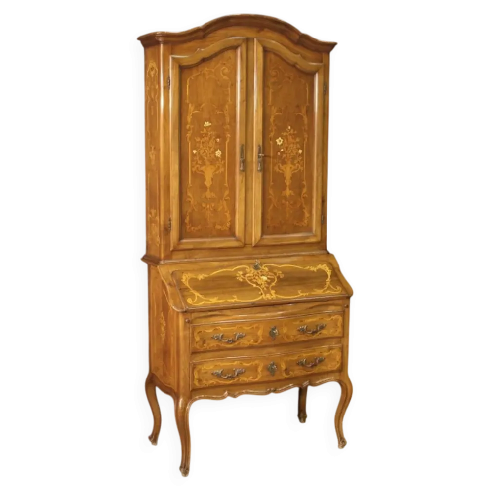 Trumeau italien en bois marqueté dans le style Louis XV