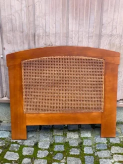 Tête de lit bois massif et cannage 92cm
