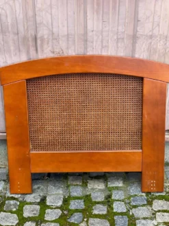Tête de lit bois massif et cannage 92cm