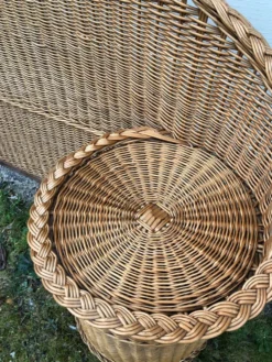 Tête de lit cloison rotin vintage