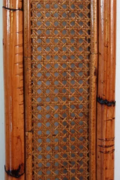 Tête de lit en bambou et cannage années 70