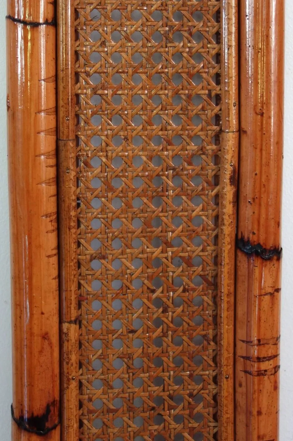 Tête de lit en bambou et cannage années 70