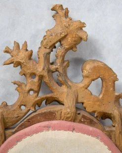 Tête de lit italienne de style rococo en bois doré sculpté, XIXe siècle