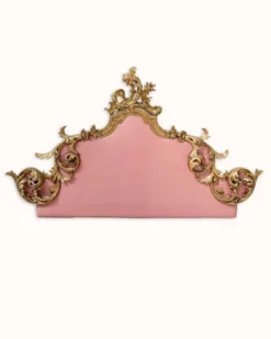Tête de lit italienne de style rococo en bois doré sculpté, XIXe siècle