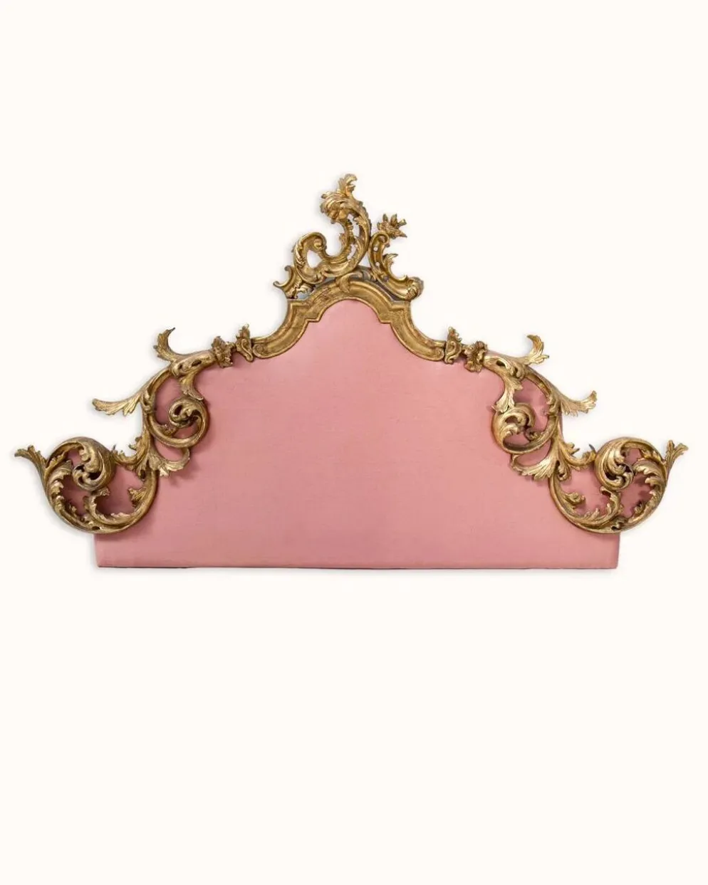 Tête de lit italienne de style rococo en bois doré sculpté, XIXe siècle