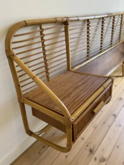 Tête de lit vintage en rotin