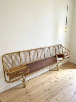 Tête de lit vintage en rotin