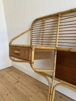 Tête de lit vintage en rotin