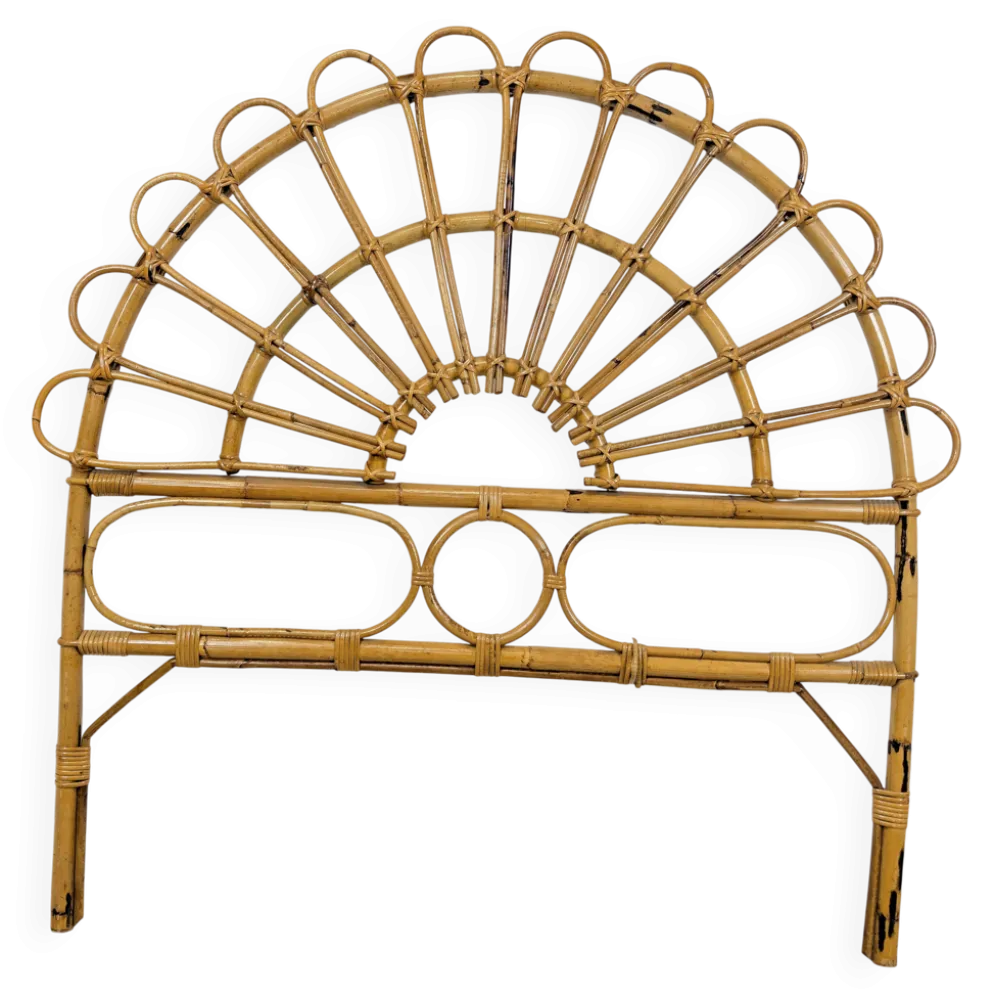 Tête de lit vintage en rotin