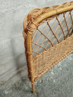 Tête de lit vintage en rotin années 50