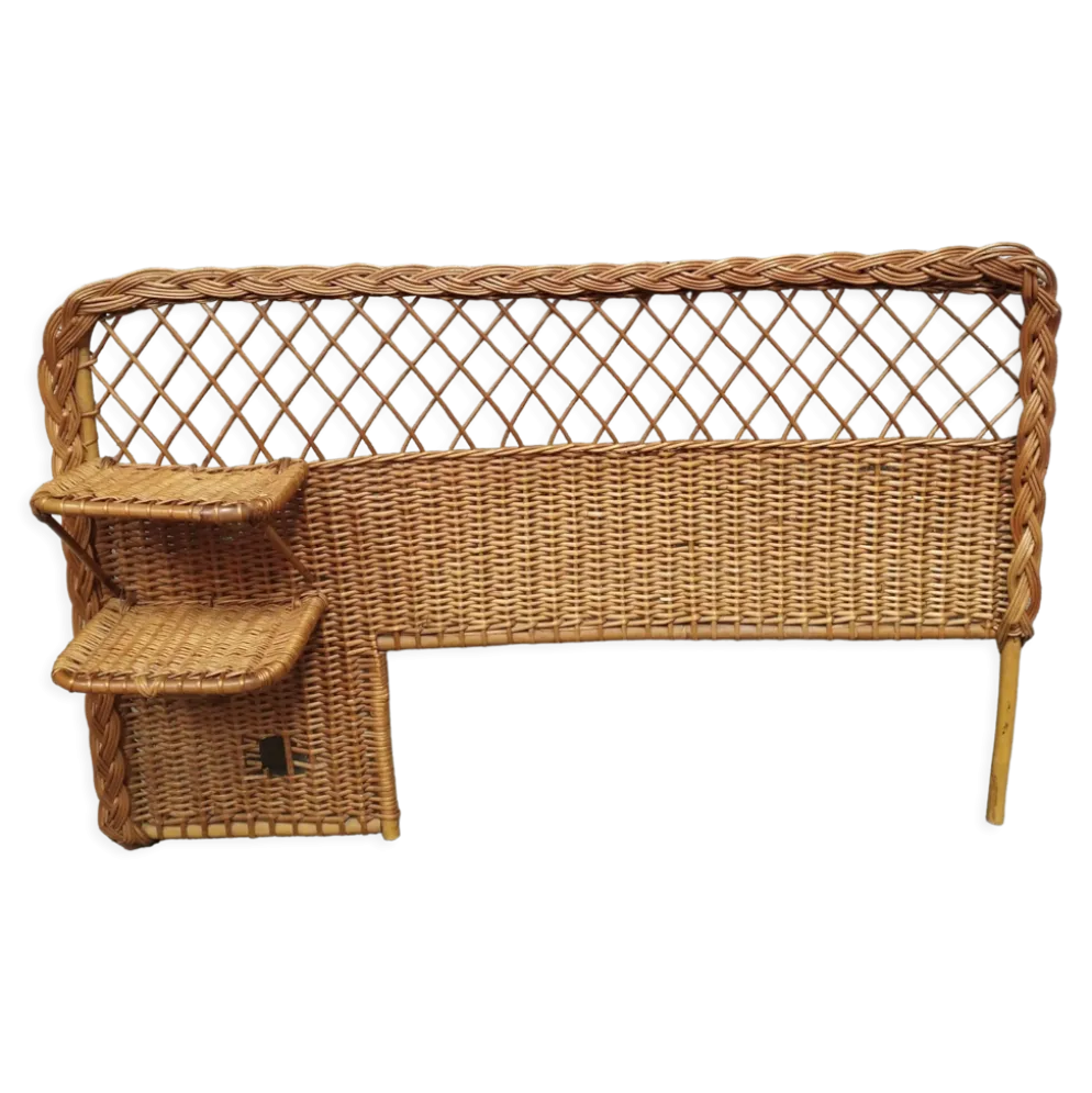Tête de lit vintage en rotin années 50