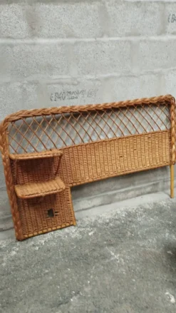 Tête de lit vintage en rotin années 50