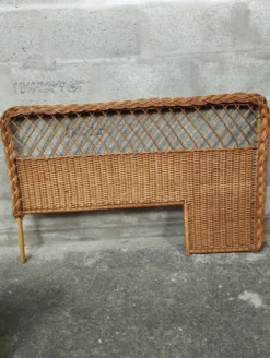 Tête de lit vintage en rotin années 50