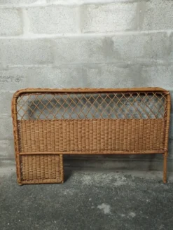 Tête de lit vintage en rotin années 50