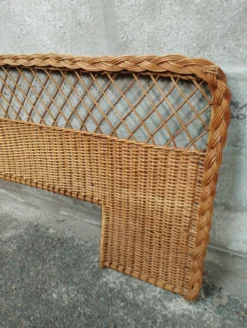 Tête de lit vintage en rotin années 50