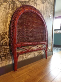 Tête de lit vintage en rotin l=110cm