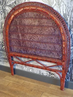 Tête de lit vintage en rotin l=110cm