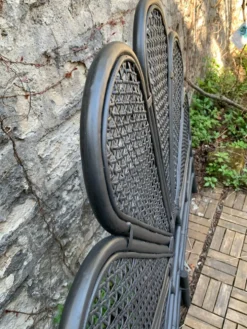 Tête de lit vintage en rotin noir 142cm