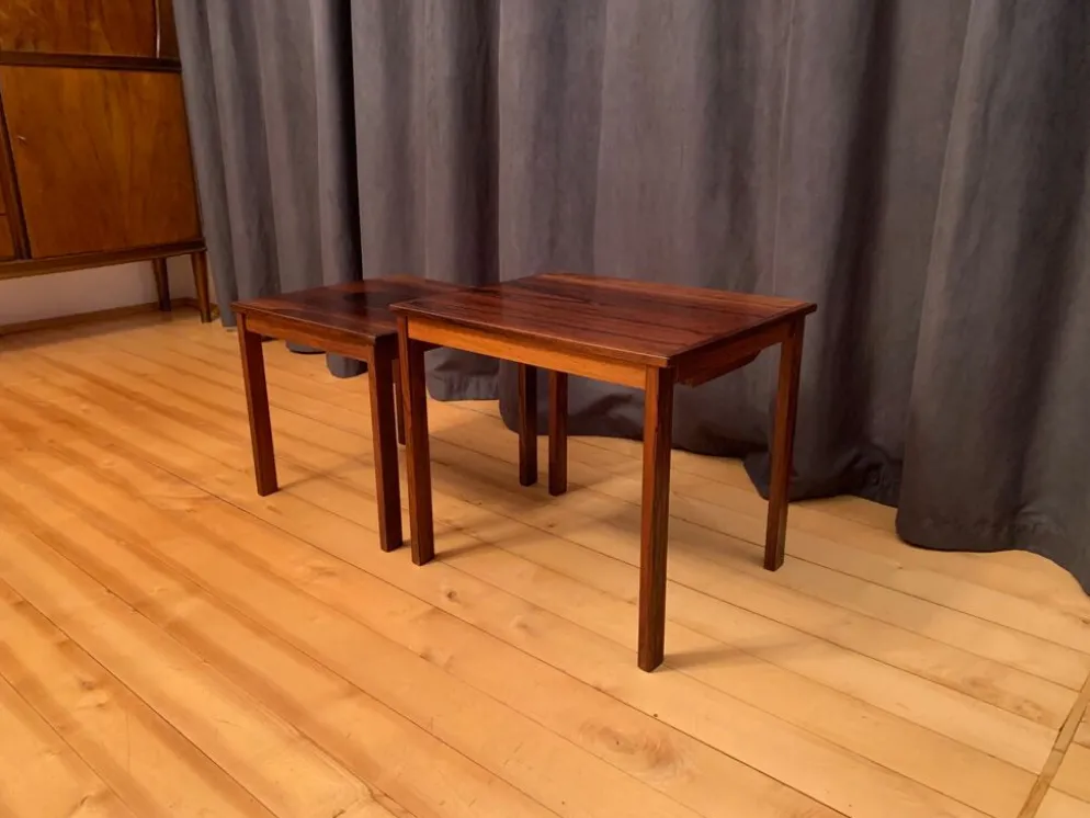 Une paire de tables d’appoint en palissandre Kvalitet Form Funktion Danemark années 1960