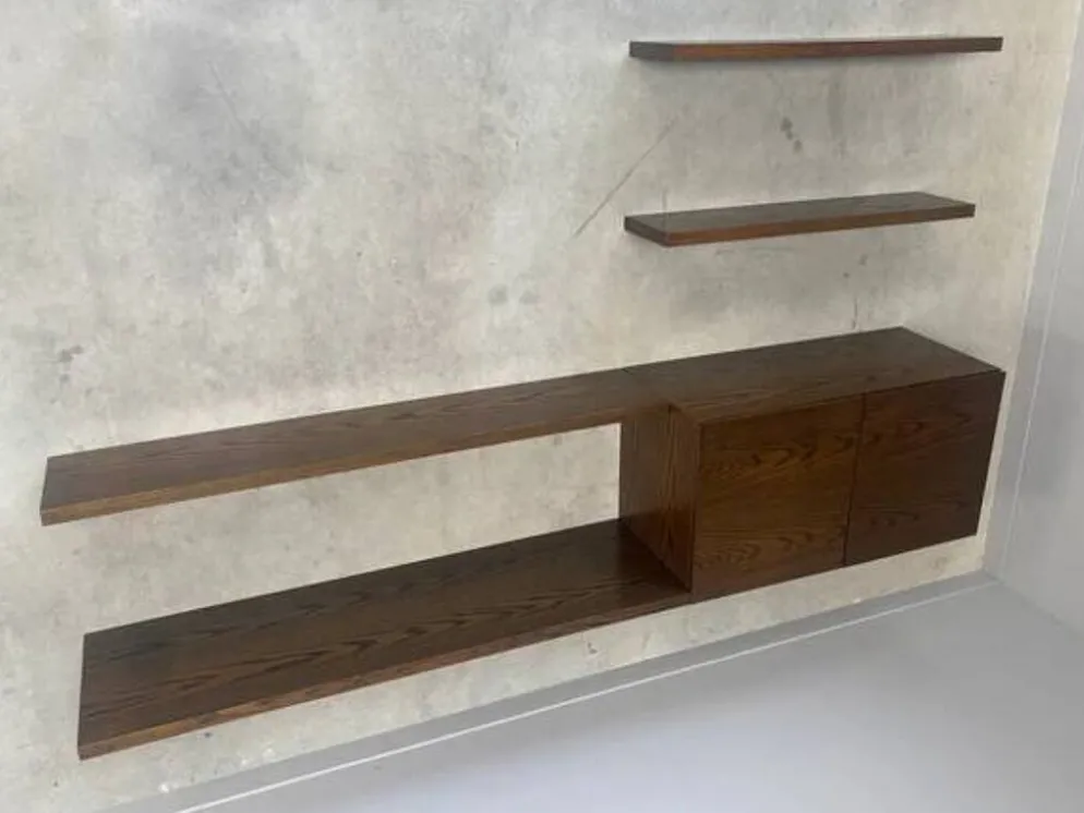 Unité murale / buffet en bois wenge des années 1960