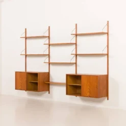 Unité murale en teck Hansen et Guldborg, mobilier HG, années 1960.