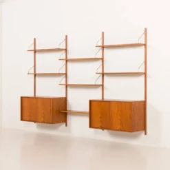 Unité murale en teck Hansen et Guldborg, mobilier HG, années 1960.