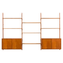 Unité murale en teck Hansen et Guldborg, mobilier HG, années 1960.
