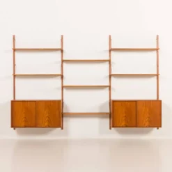 Unité murale en teck Hansen et Guldborg, mobilier HG, années 1960.