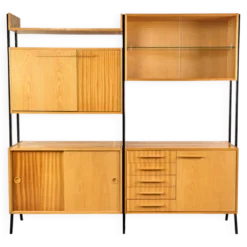 Unité murale modulaire vintage, années 1960, Tchécoslovaquie