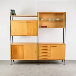 Unité murale modulaire vintage, années 1960, Tchécoslovaquie