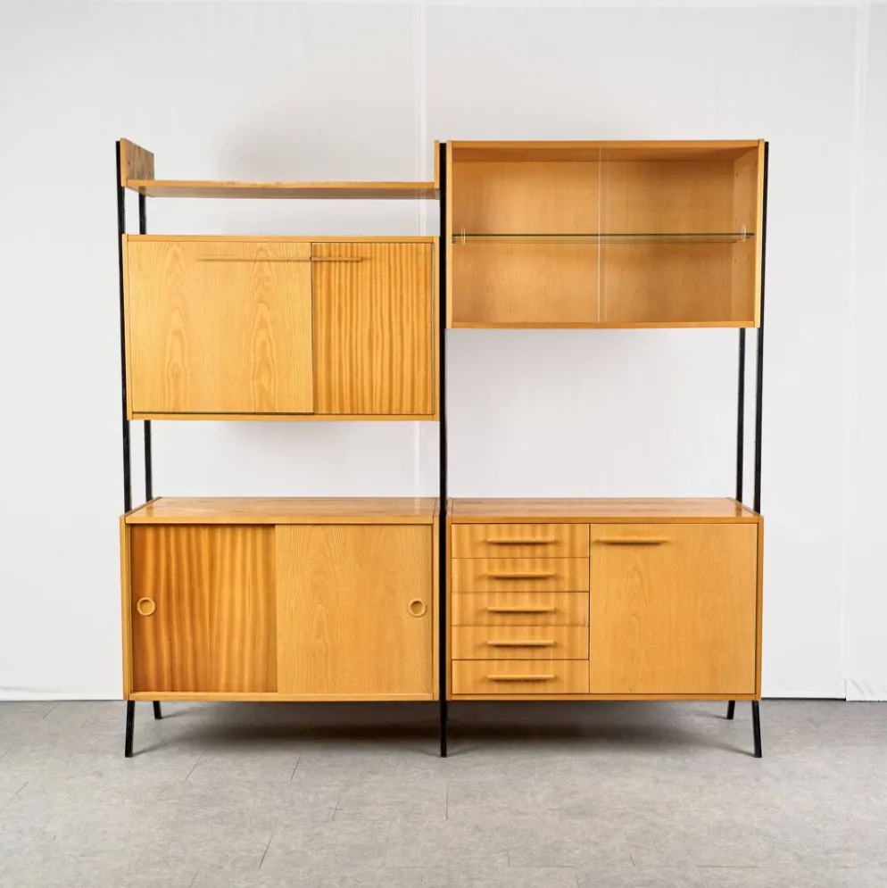 Unité murale modulaire vintage, années 1960, Tchécoslovaquie