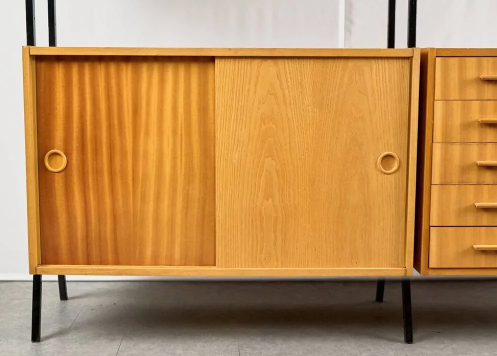 Unité murale modulaire vintage, années 1960, Tchécoslovaquie
