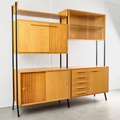 Unité murale modulaire vintage, années 1960, Tchécoslovaquie