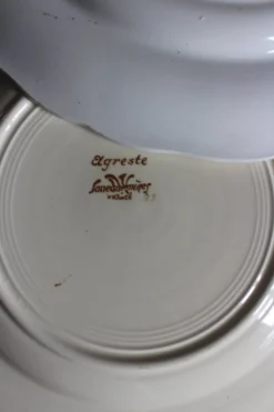 Un lot 6 assiettes plates paires Sarreguemines Lunéville Fleurs Bleu