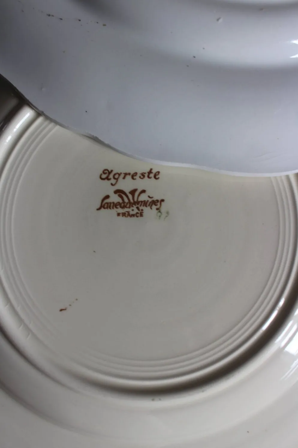Un lot 6 assiettes plates paires Sarreguemines Lunéville Fleurs Bleu