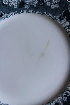 Un lot 6 assiettes plates paires Sarreguemines Lunéville Fleurs Bleu
