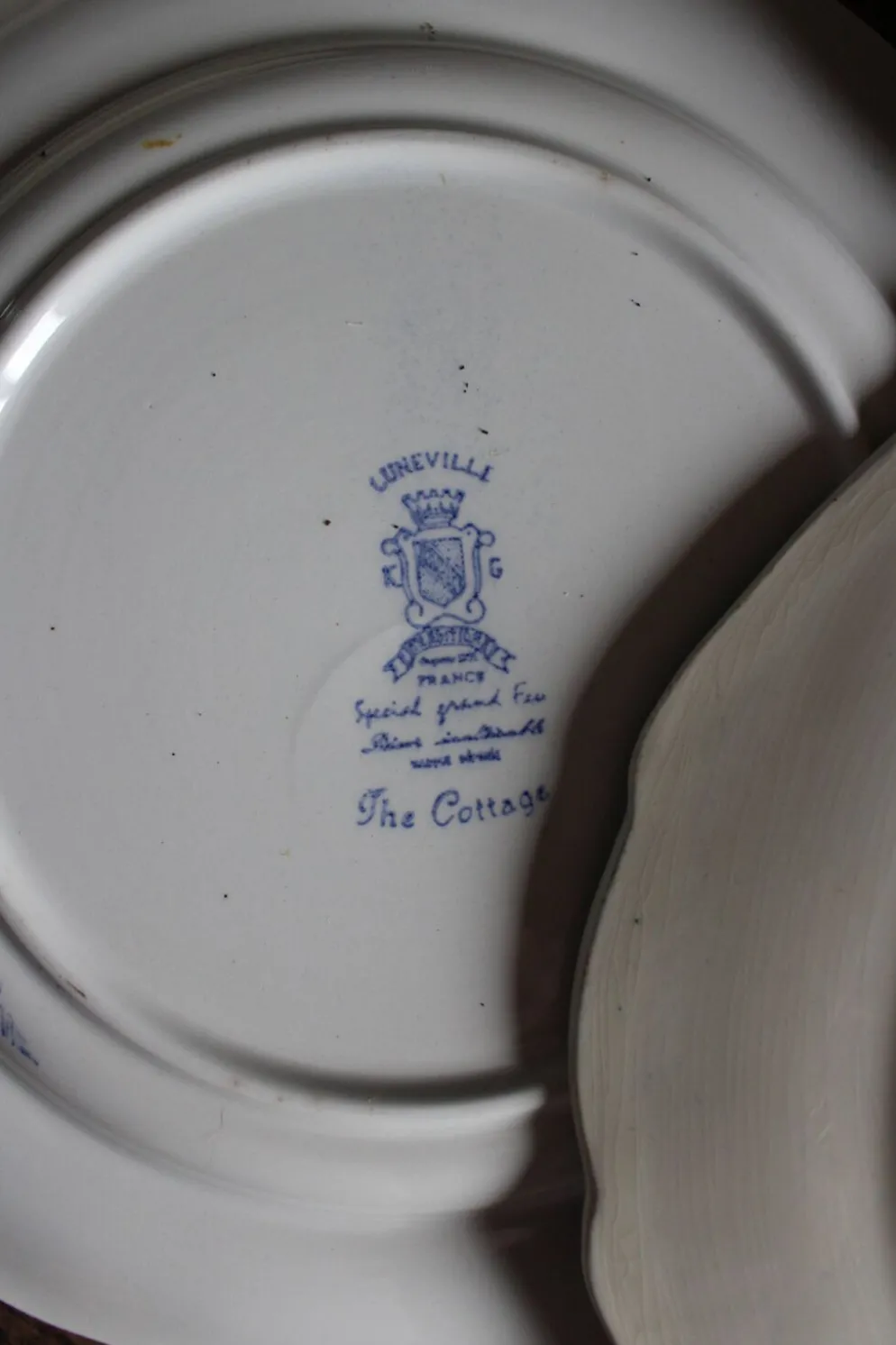 Un lot 6 assiettes plates paires Sarreguemines Lunéville Fleurs Bleu