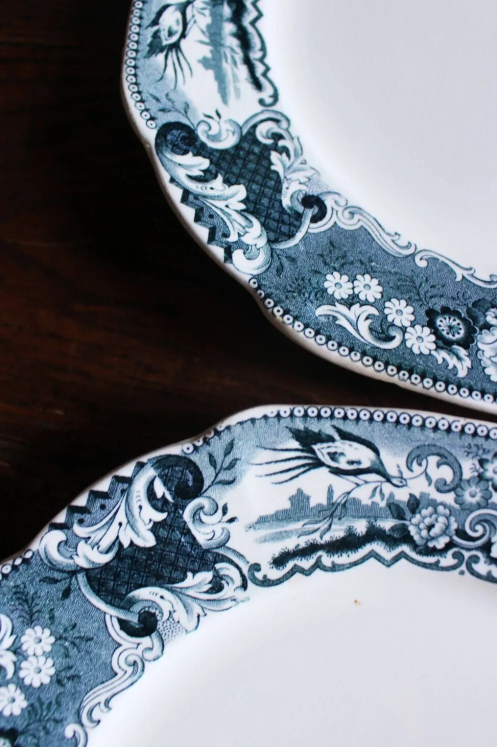 Un lot 6 assiettes plates paires Sarreguemines Lunéville Fleurs Bleu
