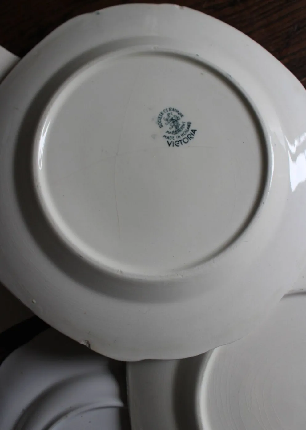 Un lot 6 assiettes plates paires Sarreguemines Lunéville Fleurs Bleu