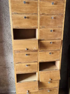 Un Meuble De Notaire / Métier Double Colonnes à Clapet (Restaurer)